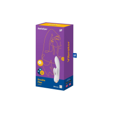 Смарт вібратор-кролик з подвійним відростком – Satisfyer Double Flex White – 10 вібро-режимів, 5 інтенсивностей