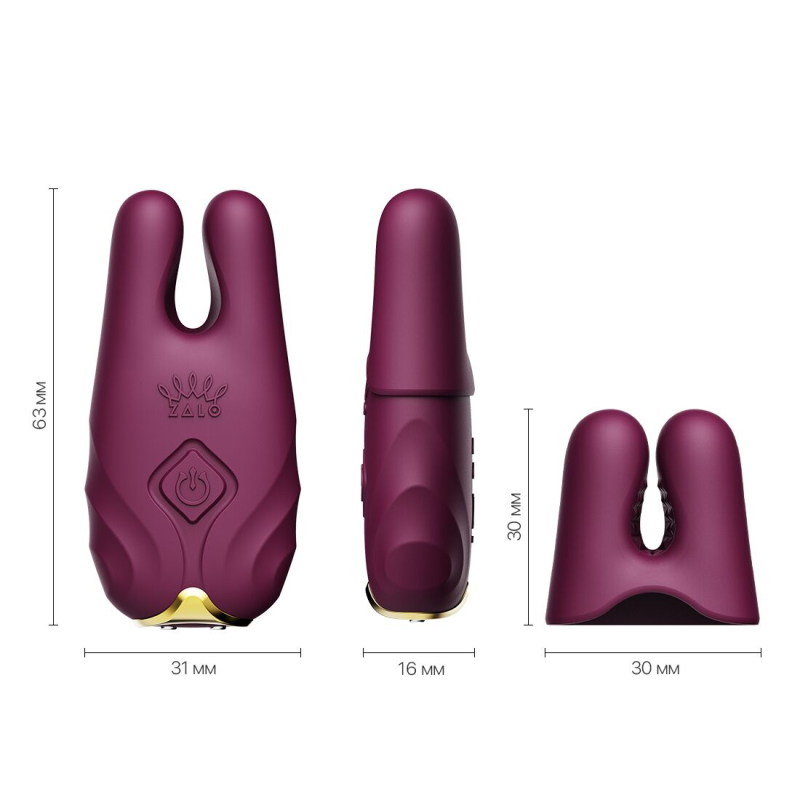 Смарт-вібратор – Zalo Nave Velvet Purple – пульт і мобільне керування, 2 комплекти насадок