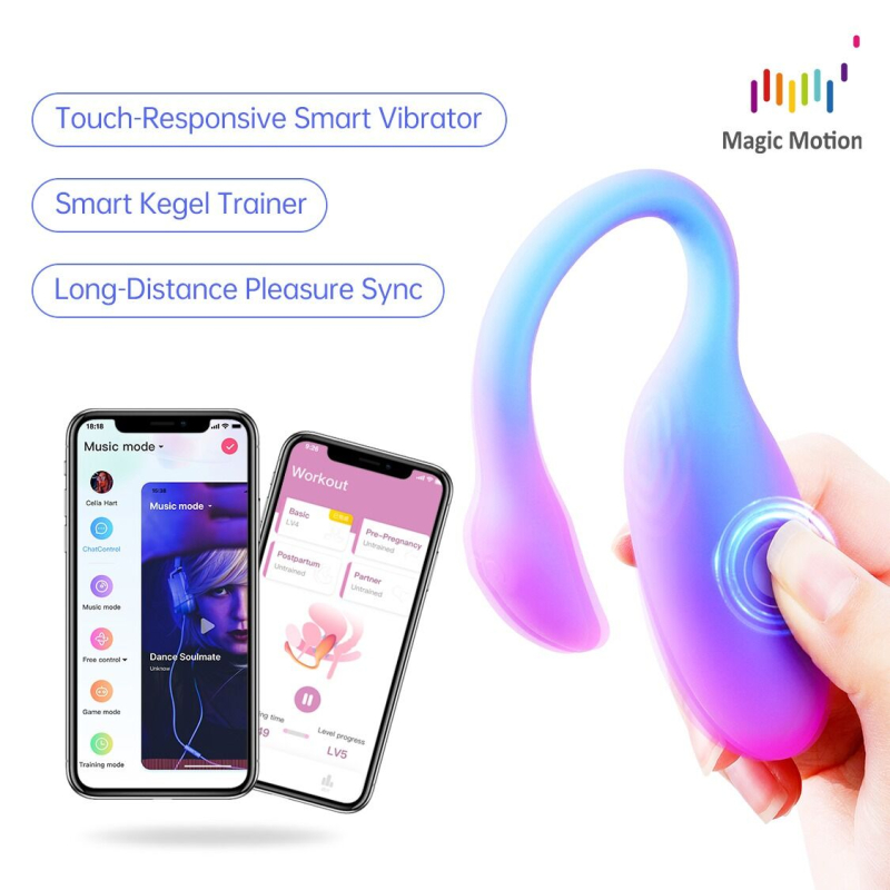 Смарт віброяйце 2 в 1 та тренажер Кегеля - Magic Motion Flamingo Max, рожево-синє, 10 режимів