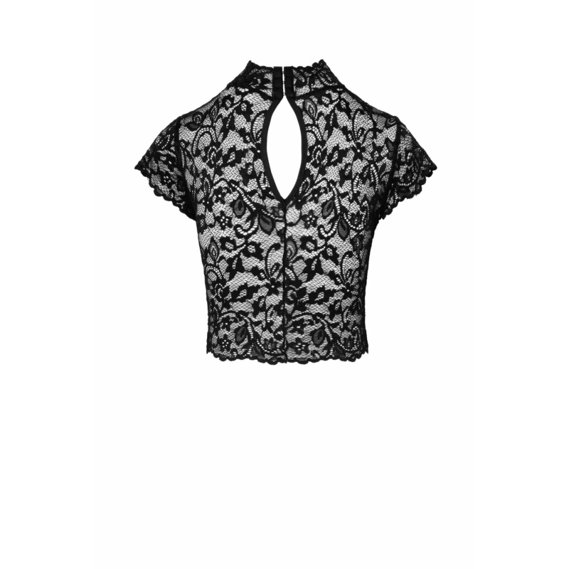 Топ Noir Handmade F303 Essence lace top with high collar – L