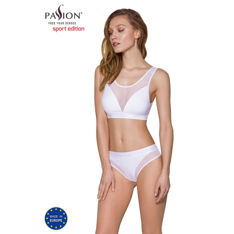 Топ с прозрачной вставкой Passion PS002 TOP L, белый