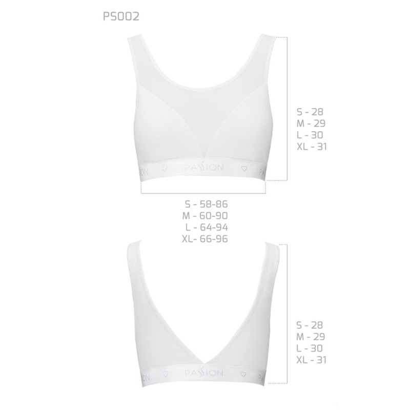 Топ с прозрачной вставкой Passion PS002 TOP L, белый