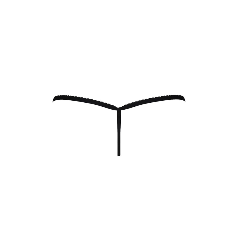 Трусики мереживні Passion Exclusive ATHENA THONG 2XL/3XL, чорний колір