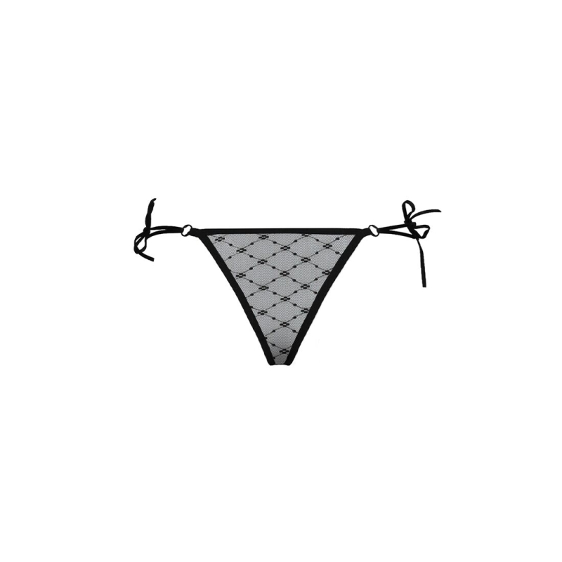 Трусики на зав'язочках з боків Passion Exclusive ZITA THONG 2XL/3XL, чорний колір