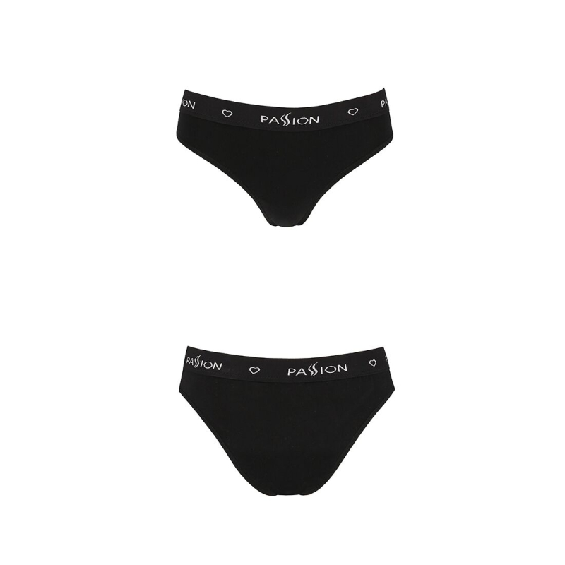 Трусики–сліпи з бавовни з еластаном Passion PS004 PANTIES M, чорний колір