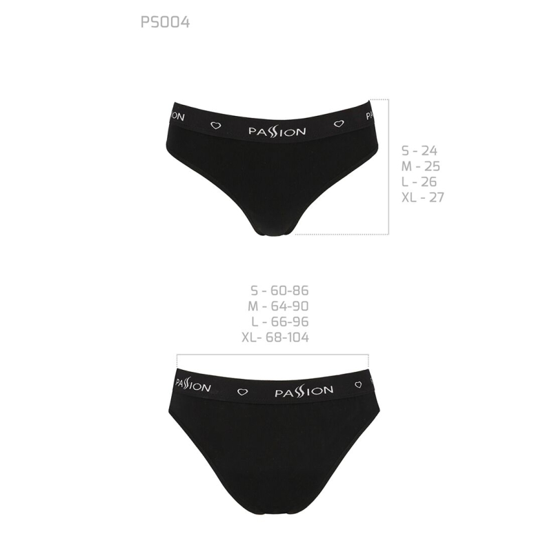 Трусики–сліпи з бавовни з еластаном Passion PS004 PANTIES M, чорний колір