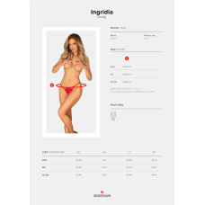 Трусики з доступом Obsessive Ingridia crotchless thong XL/2XL, бродовий