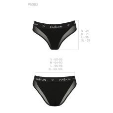 Трусики з прозорою вставкою Passion PS002 PANTIES S, чорний колір