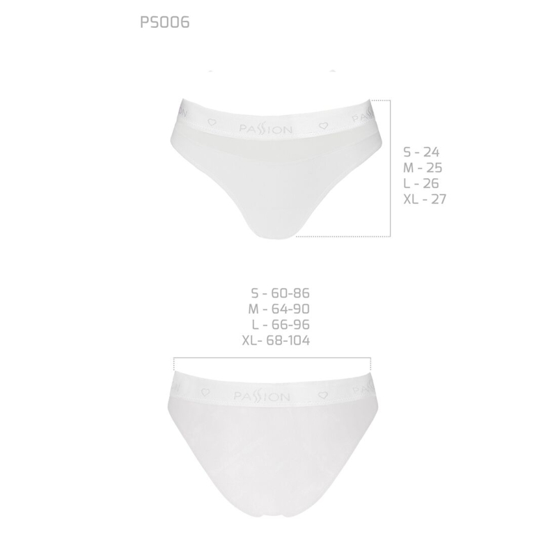Трусики з прозорою вставкою Passion PS006 PANTIES M, білий