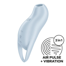 Вакуумний кліторальний стимулятор з вібрацією – Satisfyer Pocket Pro 1 Blue – 11 режимів вакууму + 12 вібрації