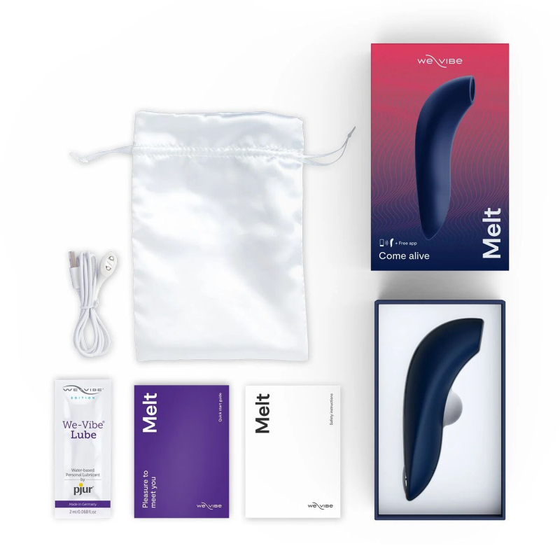 Вакуумный смарт-стимулятор для пар – We-Vibe Melt Midnight Blue – управление на расстоянии через телефон
