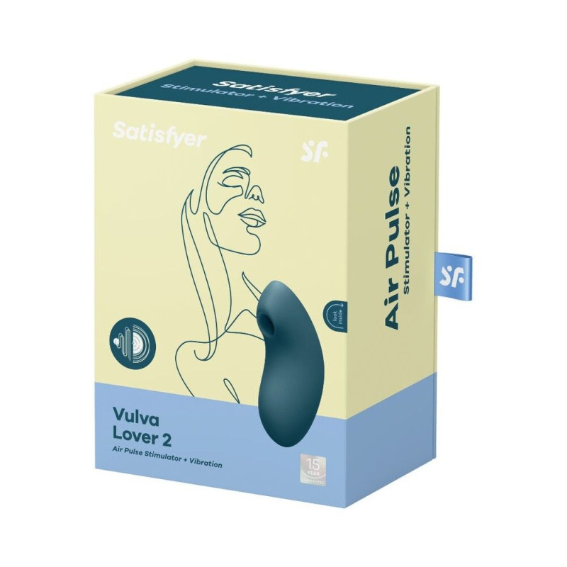Вакуумний стимулятор + вібратор – Satisfyer Vulva Lover 2 Blue – 11 вакуумних режимів та 10 вібрацій