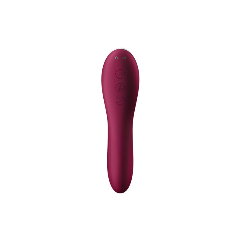 Вакуумний стимулятор з вібрацією – Satisfyer Dual Crush Wine Red – 10 вібро-режимів, 11 рівнів вакууму