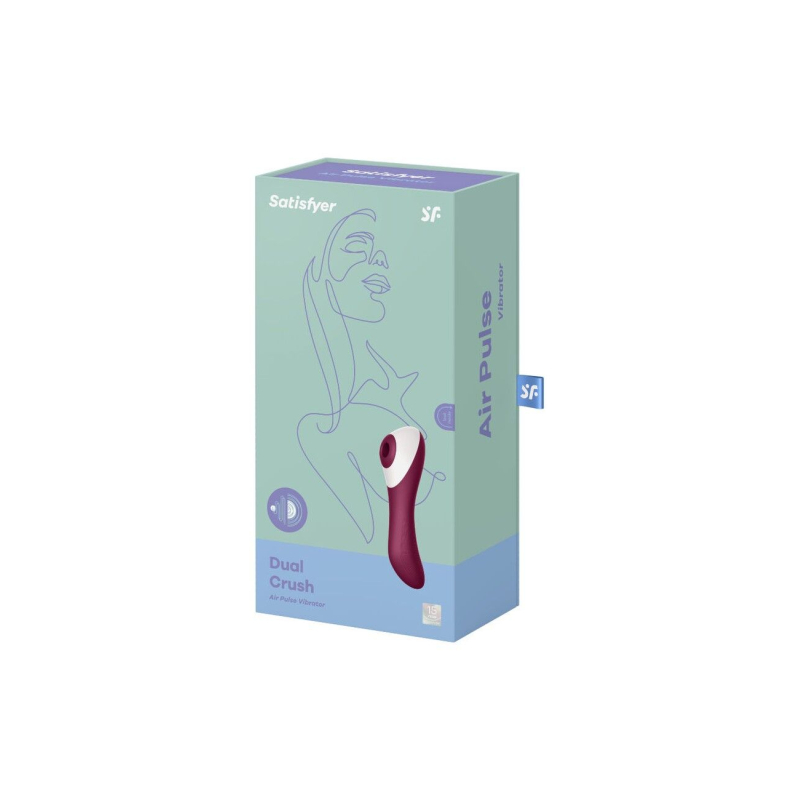 Вакуумний стимулятор з вібрацією – Satisfyer Dual Crush Wine Red – 10 вібро-режимів, 11 рівнів вакууму