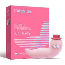 Вакуумний вібратор "тюлень" – KISSTOY Franky Pink – 3 інтенсивності, 10 режимів вібрації