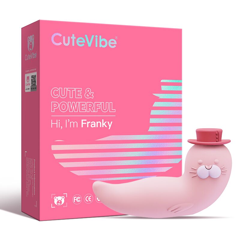 Вакуумний вібратор "тюлень" – KISSTOY Franky Pink – 3 інтенсивності, 10 режимів вібрації
