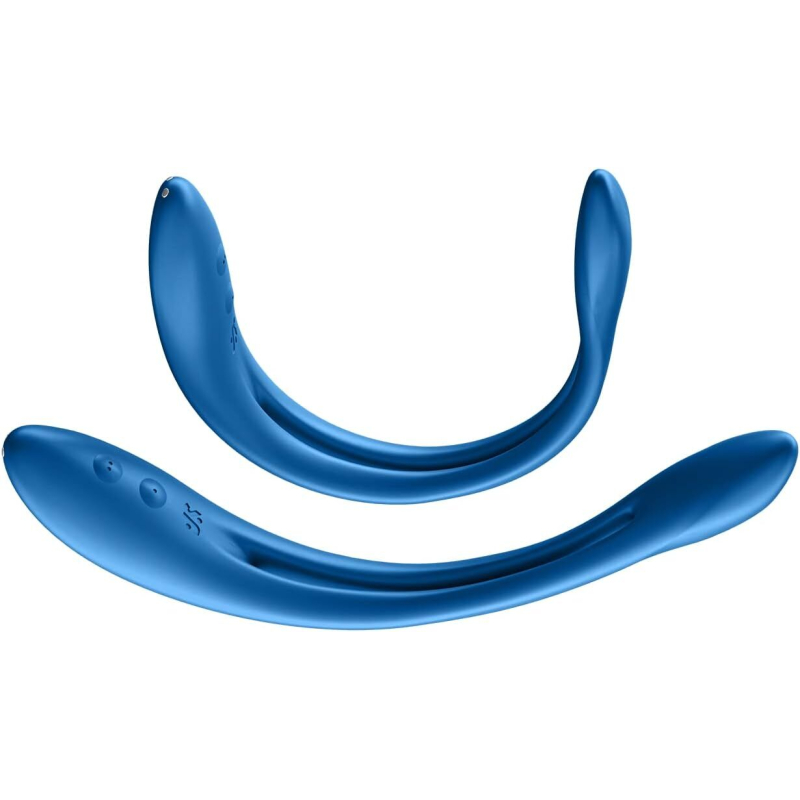 Вібратор для двох – Satisfyer Elastic Game Dark Blue – гнучкий корпус, універсальність користування