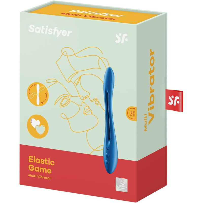 Вібратор для двох – Satisfyer Elastic Game Dark Blue – гнучкий корпус, універсальність користування