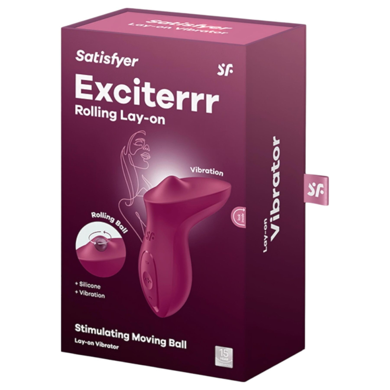 Вібратор для клітора з перлинною стимуляцією – Satisfyer Exciterrr Berry – 10 вібро режимів + 13 рухів перлини