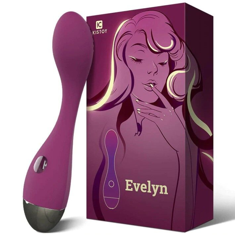Вибратор для точки G – KISTOY Evelyn – 3 уровня вибрации и 7 ритмических шаблонов, 15 см удовольствия