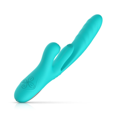 Вібратор-кролик для точки G та клітора Good Vibes Only Lisa Thrusting Rabbit Vibrator with G-Spot, зелений