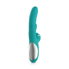 Вібратор-кролик для точки G та клітора Good Vibes Only Lisa Thrusting Rabbit Vibrator with G-Spot, зелений