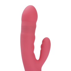 Вібратор-кролик Svakom Avery Strawberry Pink, стовбур з рухом вперед-назад
