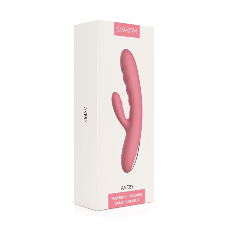 Вибратор-кролик Svakom Avery Strawberry Pink, ствол с движением вперед-назад