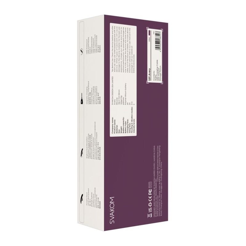 Вибратор-кролик с движущимся стволом – Svakom Avery Lilac – 5 режимов + 5 уровней интенсивности, водозащита