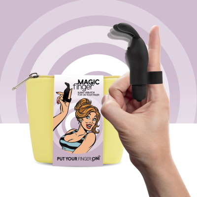 Вібратор на палець – FeelzToys Magic Finger Black – розкішний силікон, потужний мотор