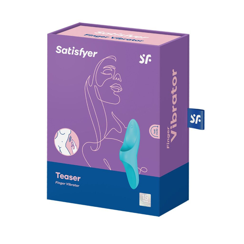 Вібратор на палець – Satisfyer Teaser Light Blue – 12 різноманітних режимів вібрації