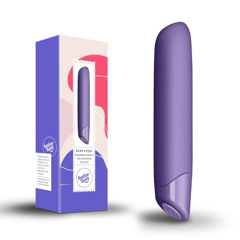 Вибратор – SugarBoo Very Peri – 10 уровней интенсивности, длина 11 см, диаметр 3 см, водозащита