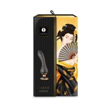 Вибратор точки G с гибким текстурированным стволом – Shunga Sanya Black – 10 режимов + 5 интенсивности