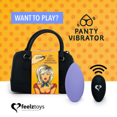Вібратор у трусики – FeelzToys Panty Vibrator Purple – пульт, 6 режимів, сумочка