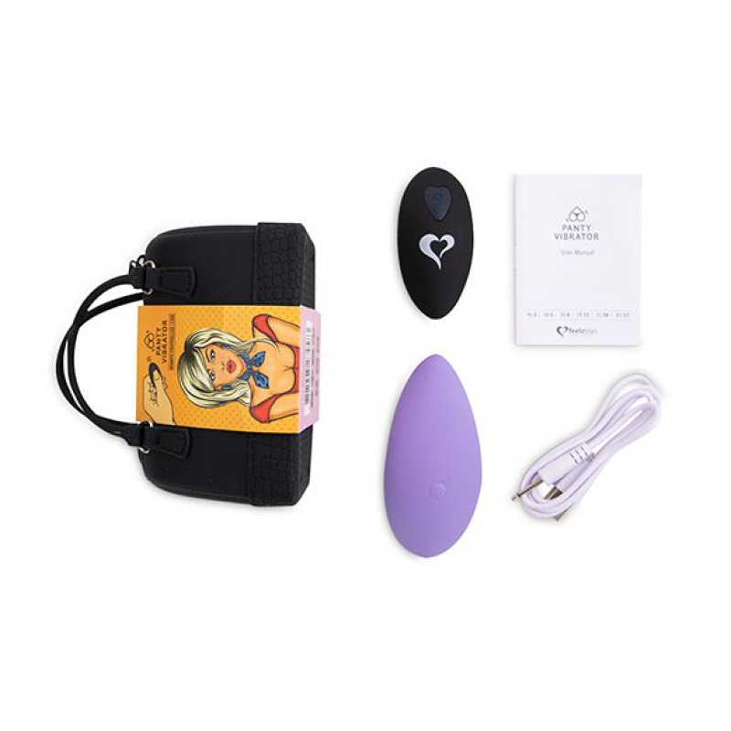 Вібратор у трусики – FeelzToys Panty Vibrator Purple – пульт, 6 режимів, сумочка
