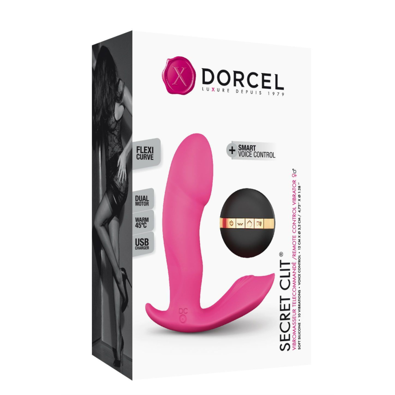 Вібратор з підігрівом до 45°– Dorcel Secret Clit – пульт + голосове керування, можно у трусики 
