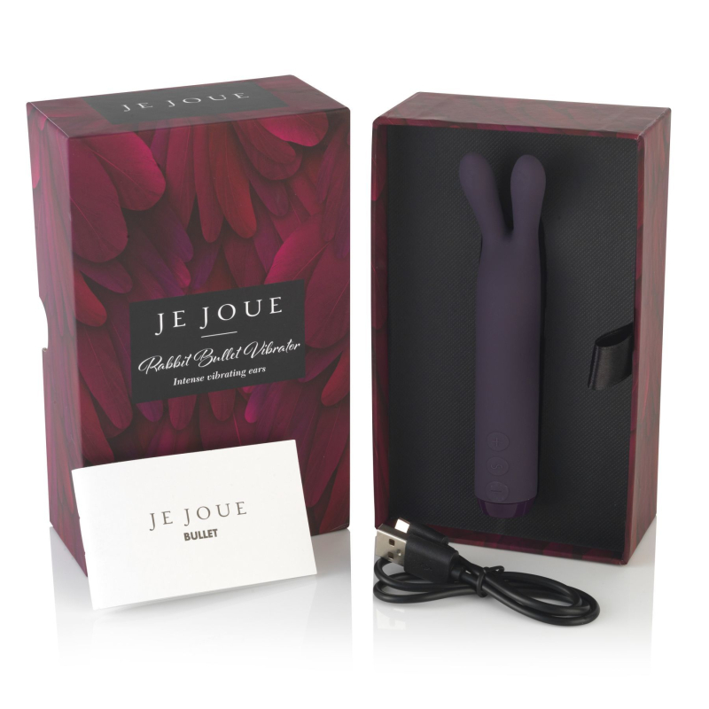 Вибратор с ушками Je Joue Rabbit Bullet Vibrator Purple – 5 скоростей, 7 режимов вибрации, 1 мощный моторчик