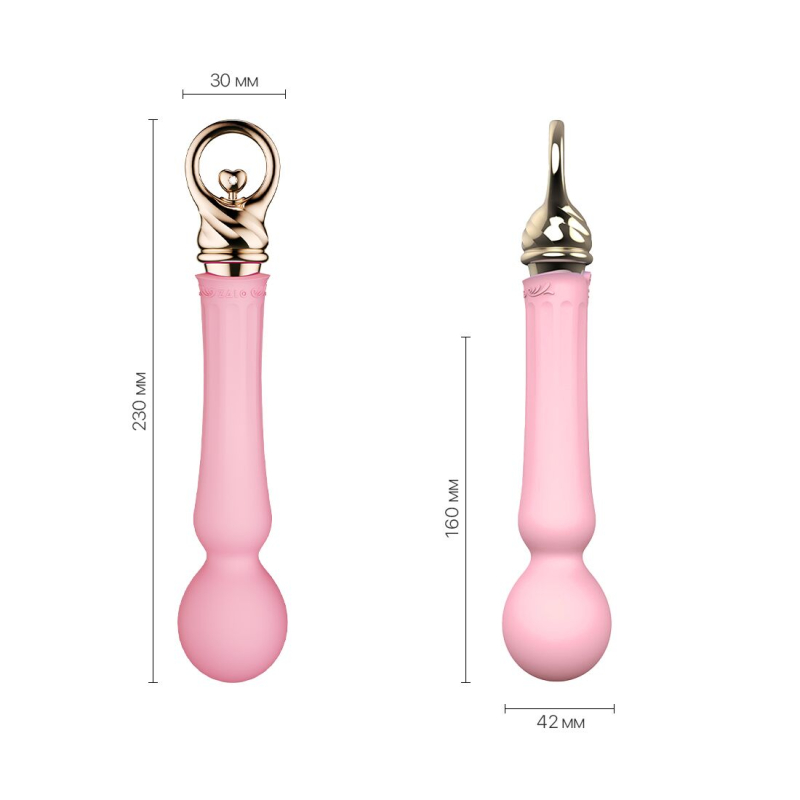 Вібромасажер для точки G з підігрівом до 42° – Zalo Sweet Magic Confidence Wand Fairy Pink – 8 вібро-режимів