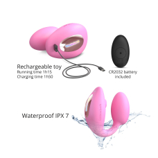 Віброяйце з вакуумною кліторальною стимуляцією – Love To Love Wonderlover PINK PASSION