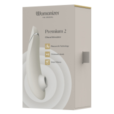 Womanizer Premium 2 Grey – Вакуумний кліторальний стимулятор з функціями Autopilot, Smart Silence