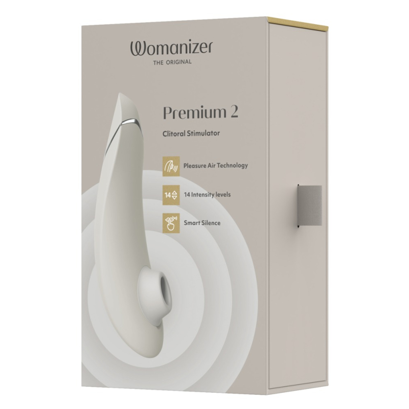 Womanizer Premium 2 Grey – Вакуумний кліторальний стимулятор з функціями Autopilot, Smart Silence
