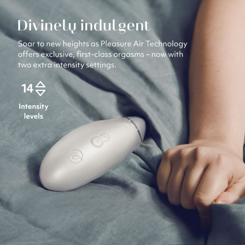 Womanizer Premium 2 Grey – Вакуумний кліторальний стимулятор з функціями Autopilot, Smart Silence