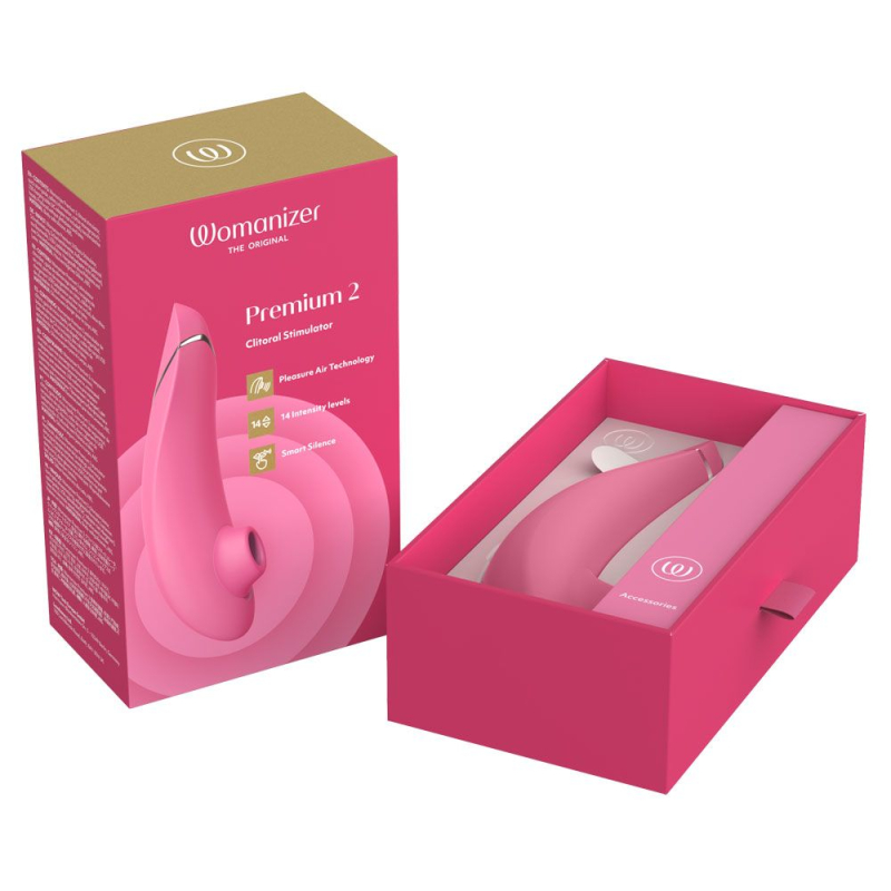 Womanizer Premium 2 Raspberry – Вакуумный клиторальный стимулятор с функциями Autopilot, Smart Silence