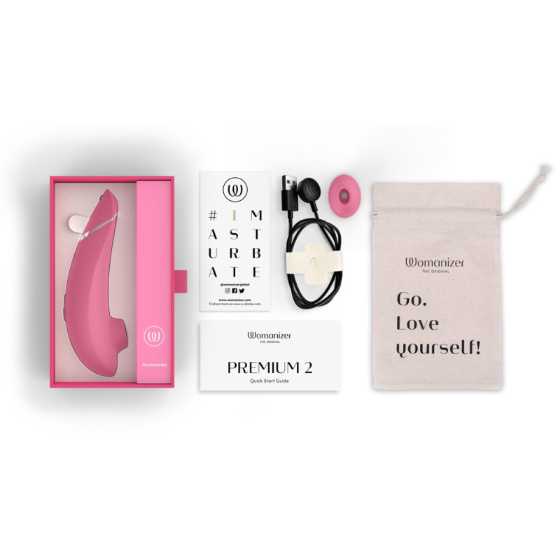 Womanizer Premium 2 Raspberry – Вакуумный клиторальный стимулятор с функциями Autopilot, Smart Silence