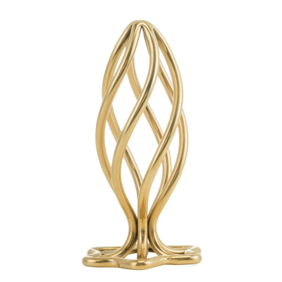 Порожниста металева анальна пробка LOCKINK SEVANDA Hollow Spiral Golden S, 5,5 см