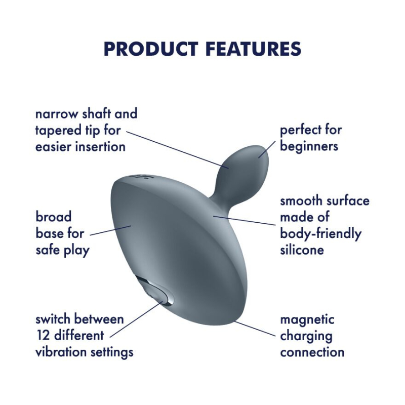 Анальная вибропробка Satisfyer Booty Absolute Beginners 4, для начинающих, вводная часть 3 см