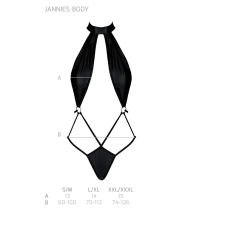 Боді–халтер з екошкіри Passion JANNIES BODY 2XL/3XL чорний колір