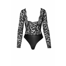 Боди Noir Handmade F296 Psyche из кружева и мокрого вида – 3XL
