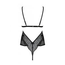 Боди Passion AMBERLY BODY Черное, 2XL/3XL, открытая спина, низ стринги