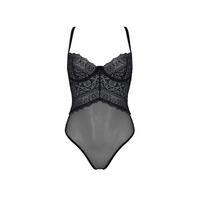 Боди Passion KERRIA BODY Черный, 2XL/3XL, с высокими вырезами и верхом балконет